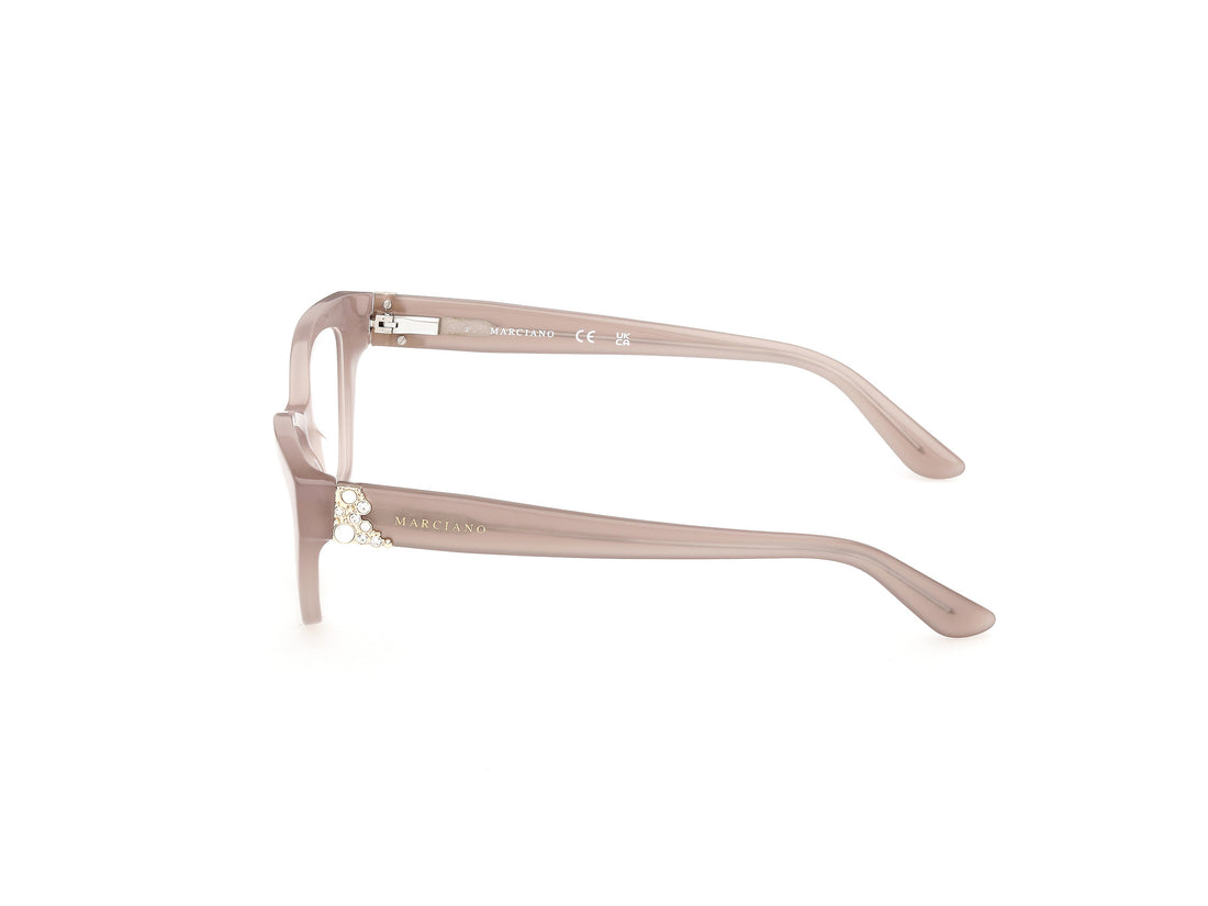 Lunettes de vue guess by marciano gm50062 059 beige cat eye femenino taille 52mm - Vue détaillée