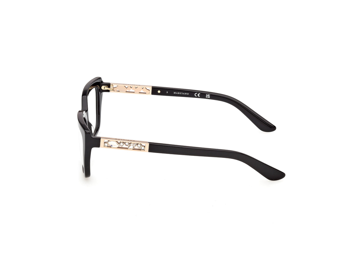 Lunettes de vue guess by marciano gm50064 001 negro square femenino taille 54mm - Vue détaillée