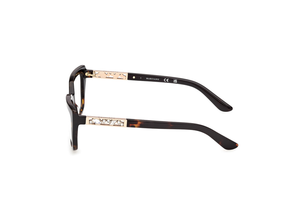 Lunettes de vue guess by marciano gm50064 052 havana square femenino taille 54mm - Vue détaillée