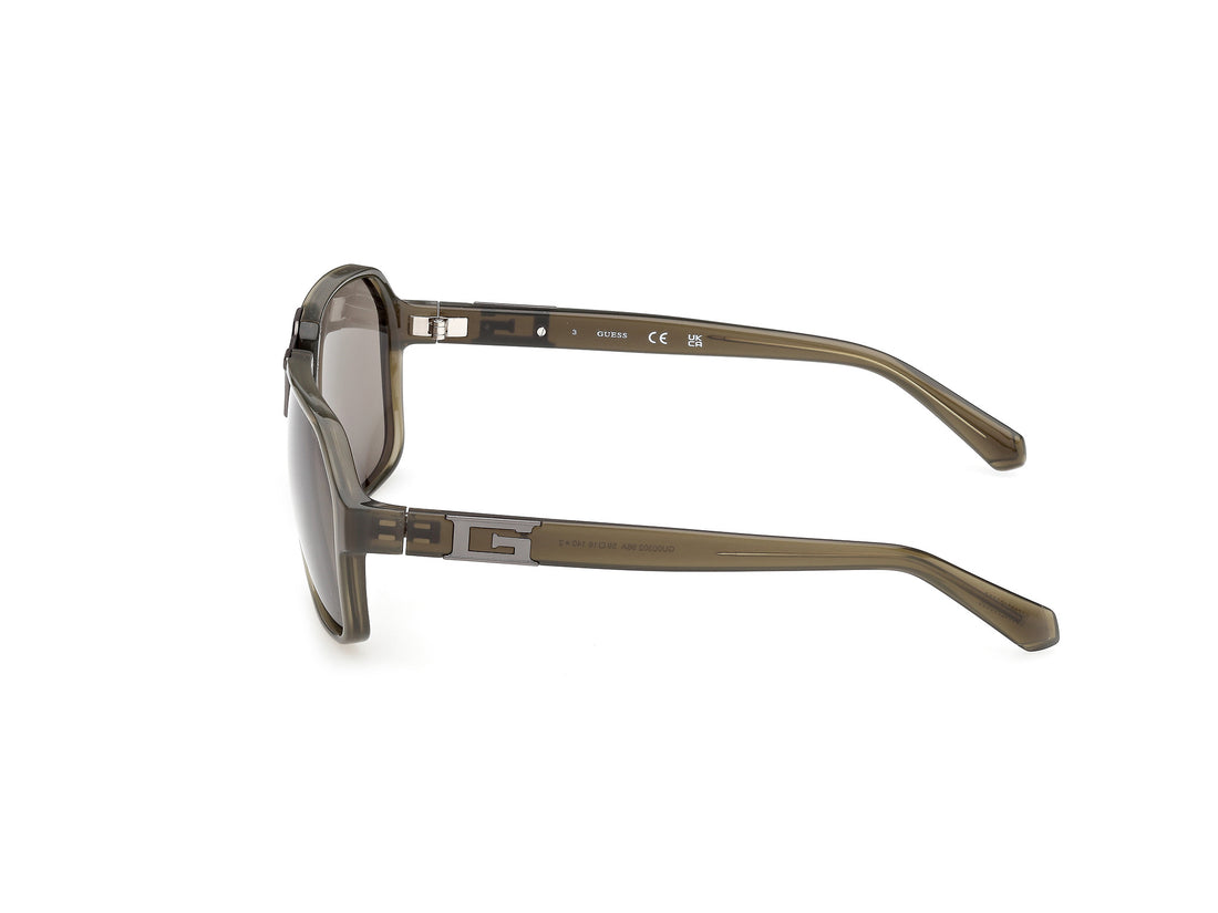Occhiali da sole guess gu00302 96a verde square masculino taglia 59mm - Vista dettagliata