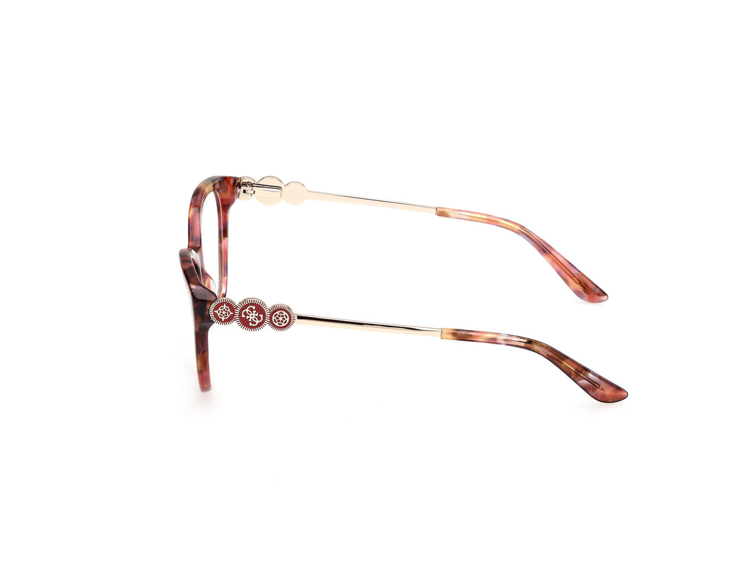 Óculos graduados guess gu50230 068 rojo cat eye femenino tamanho 55mm - Vista de detalhe