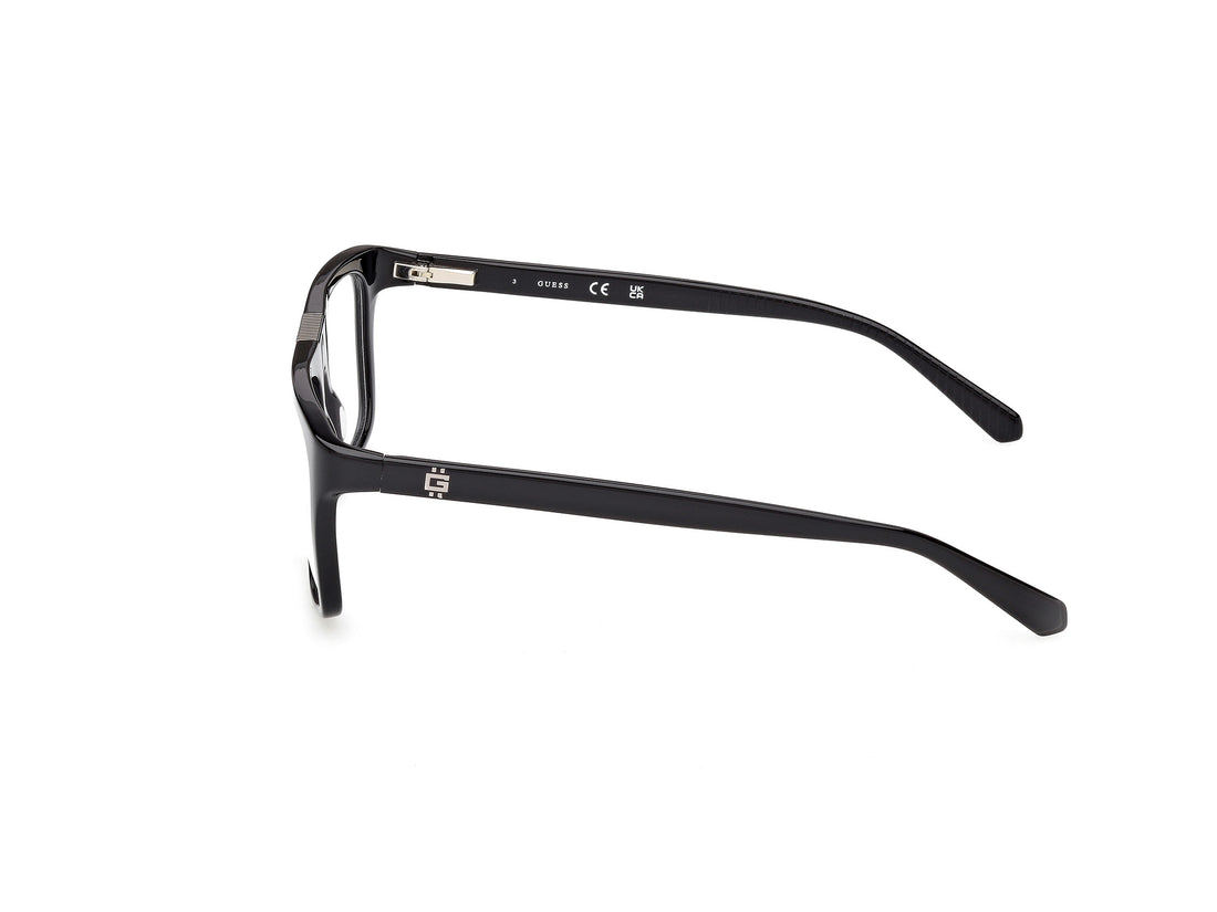 Óculos graduados guess gu50328 001 negro square masculino tamanho 55mm - Vista de detalhe
