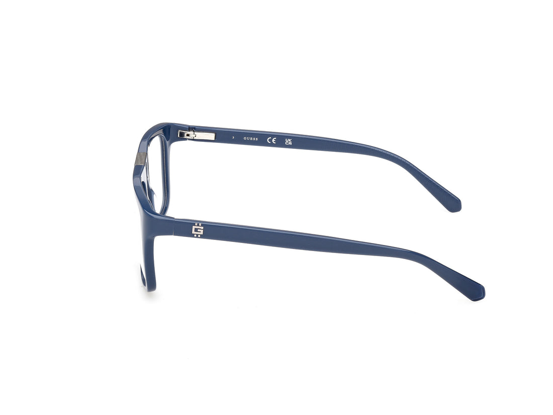 Óculos graduados guess gu50328 090 azul square masculino tamanho 55mm - Vista de detalhe