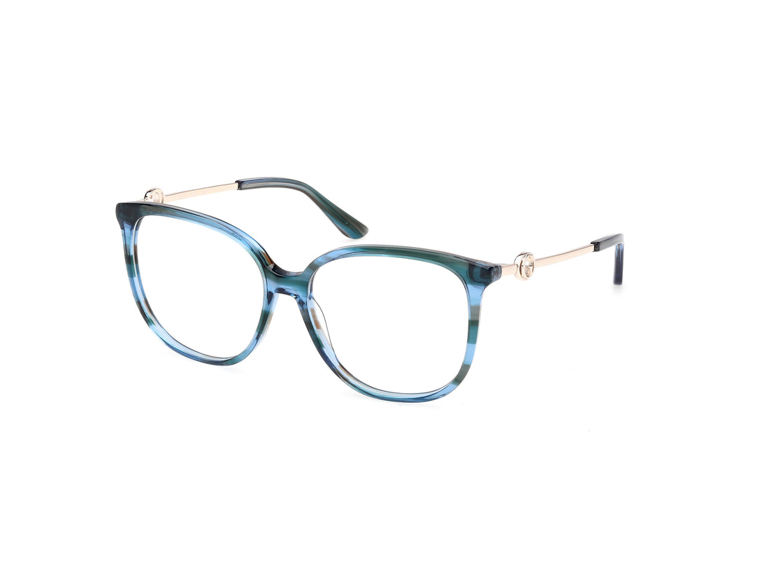 Óculos graduados guess gu50350 092 azul square femenino tamanho 56mm - Vista principal