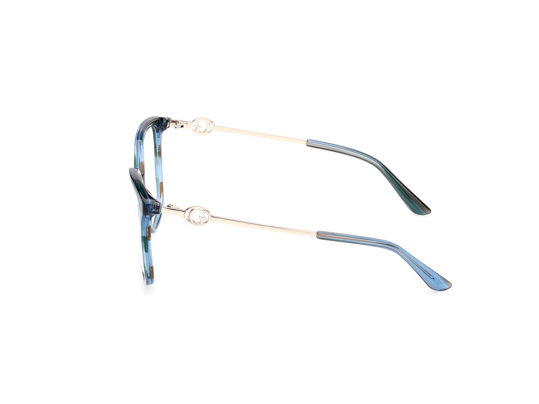 Óculos graduados guess gu50350 092 azul square femenino tamanho 56mm - Vista de detalhe