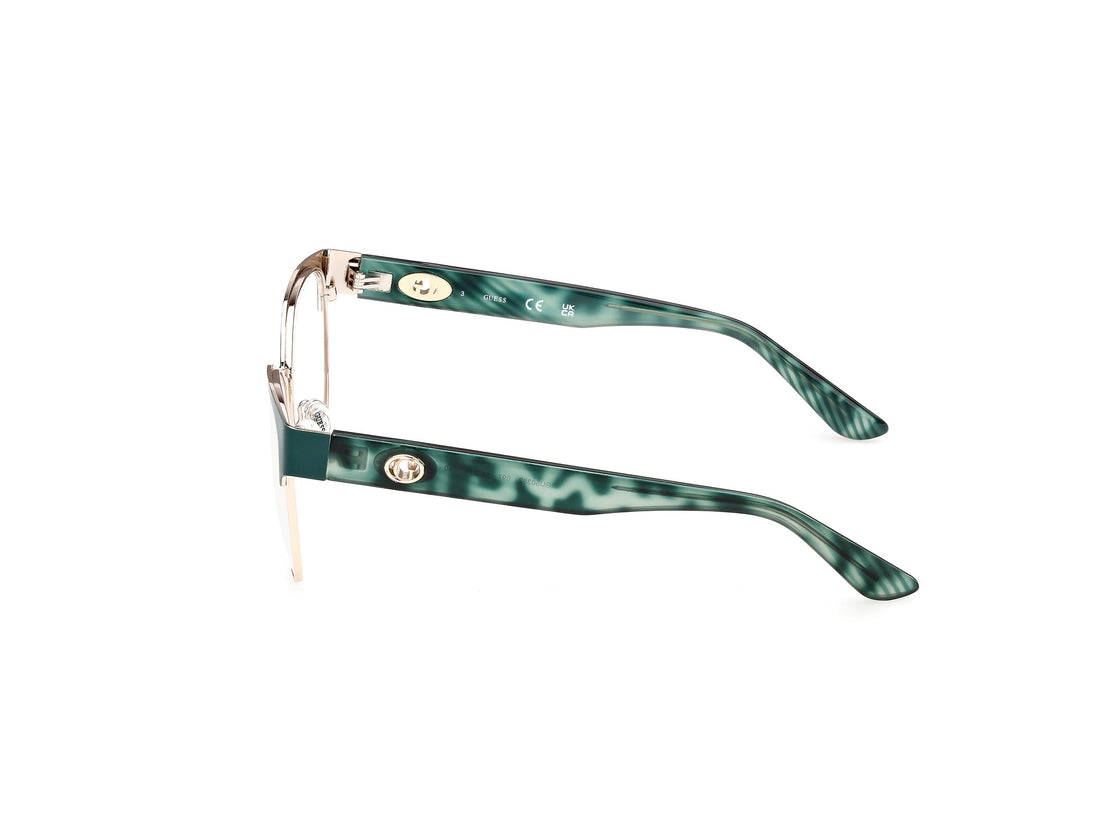 Occhiali da vista guess gu50382 097 verde round femenino taglia 55mm - Vista dettagliata