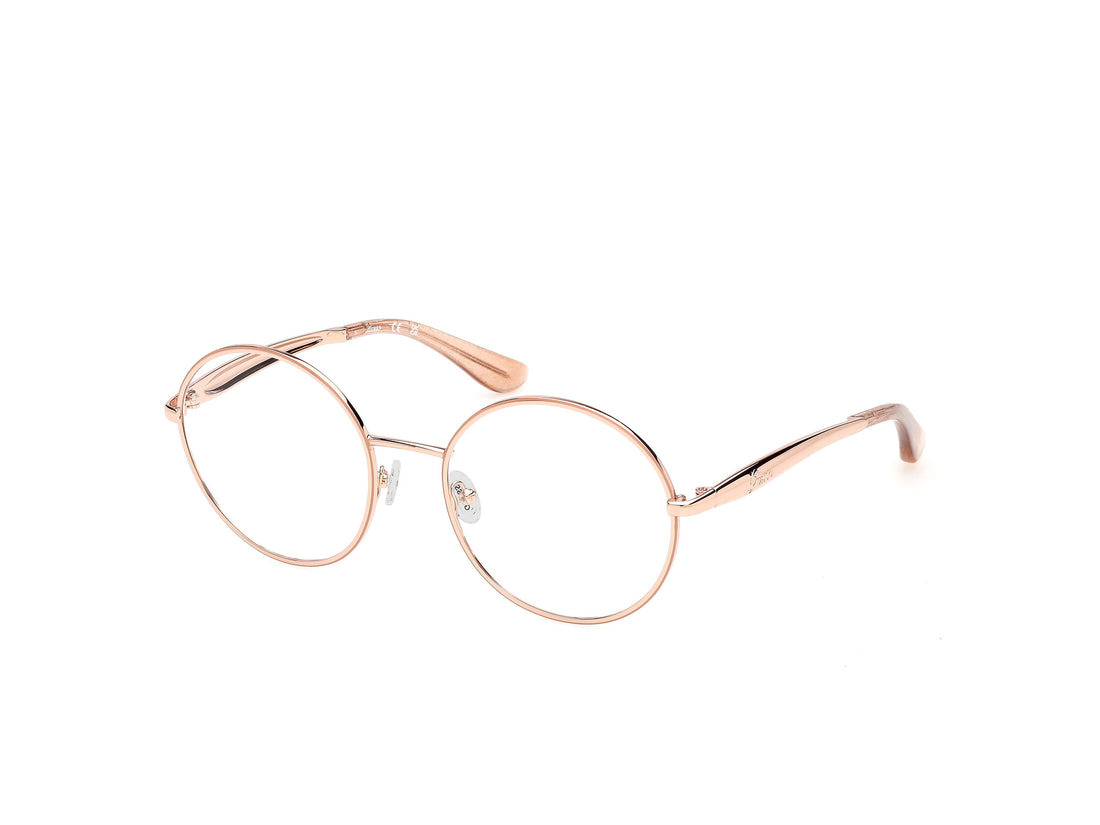 Óculos graduados guess gu50385 028 dorado round femenino tamanho 54mm - Vista principal