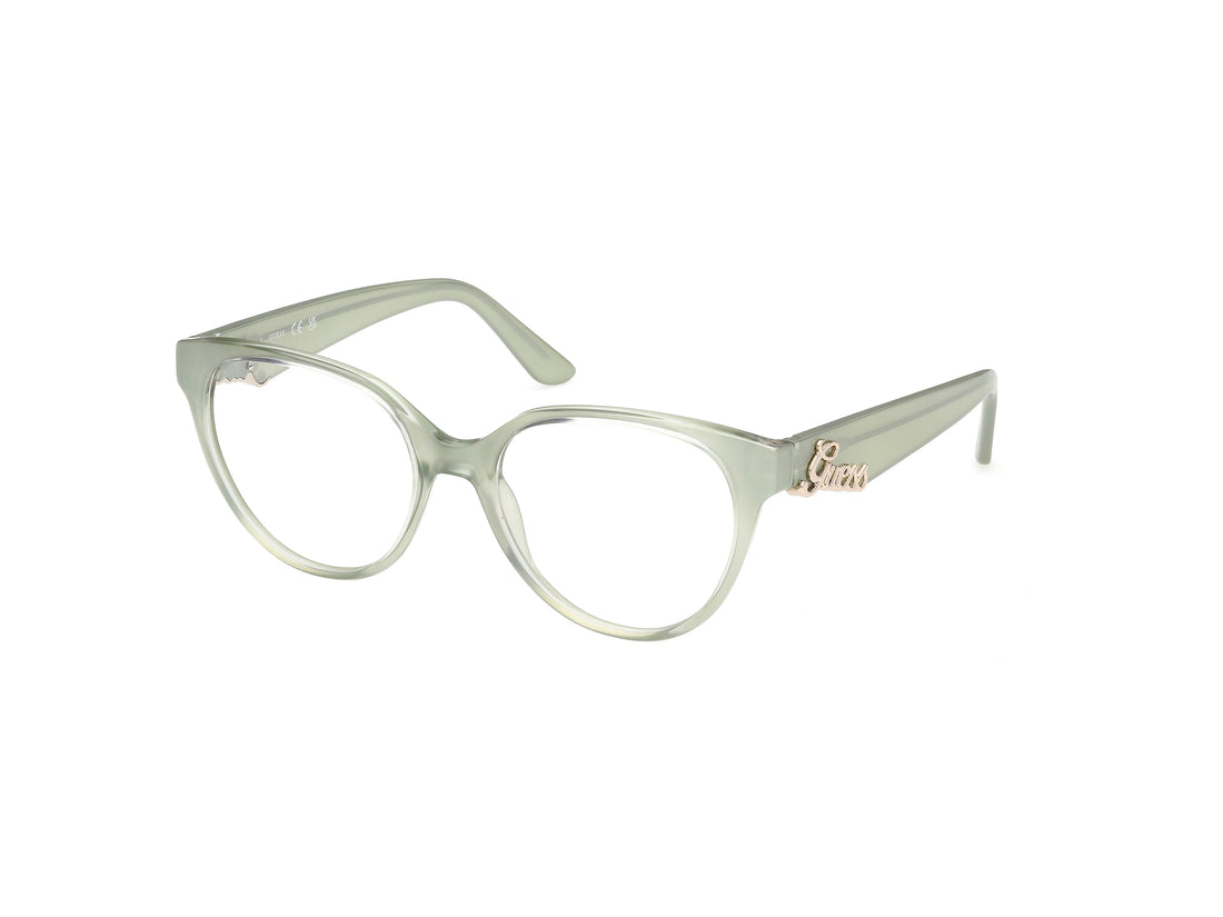Óculos graduados guess gu50388 095 verde round femenino tamanho 53mm - Vista principal