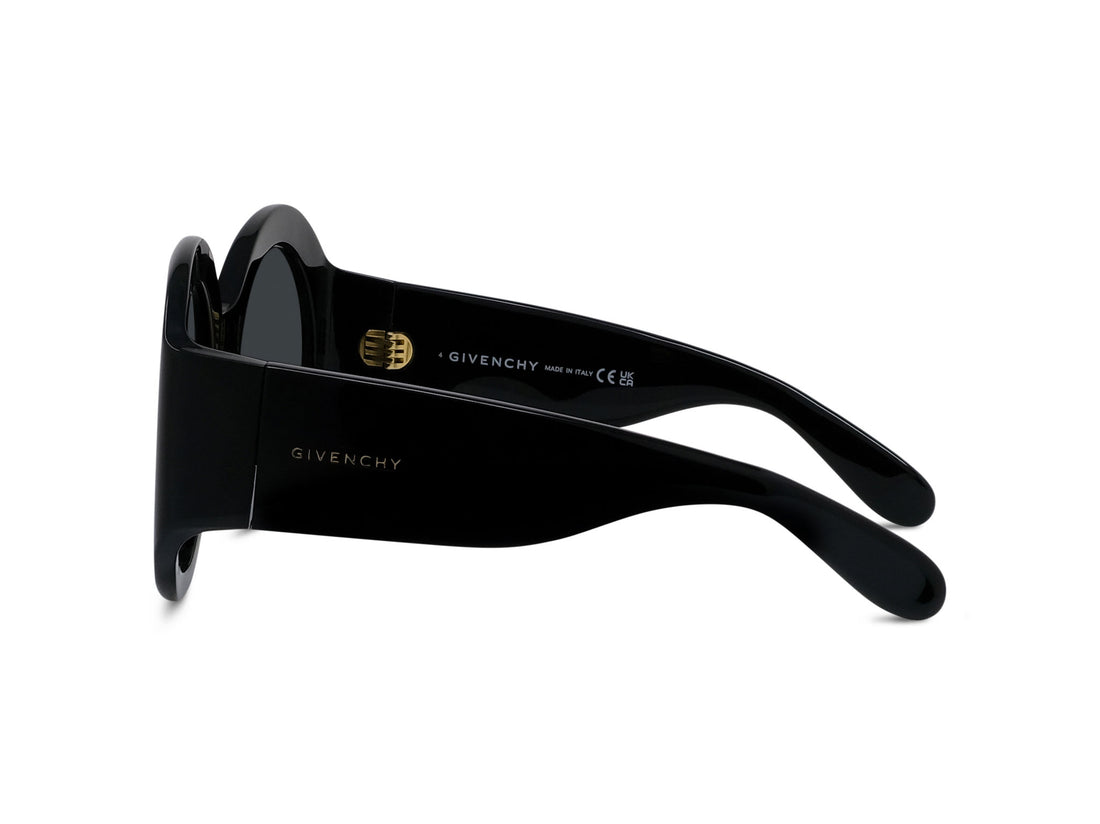 Óculos de sol givenchy cocoon gv40147i 01a black round femenino tamanho 56mm - Vista de detalhe
