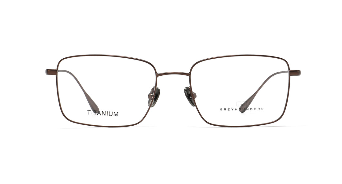 Óculos graduados greyhounders roy c3 s brown marron rectangular masculino tamanho 55mm - Vista de detalhe