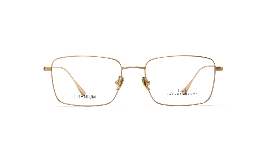 Óculos graduados greyhounders roy c2 s gold dorado rectangular masculino tamanho 55mm - Vista de detalhe