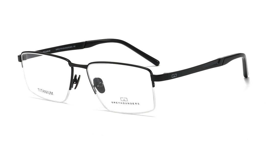 Óculos graduados greyhounders teo c1 s black negro rectangular masculino tamanho 57mm - Vista principal
