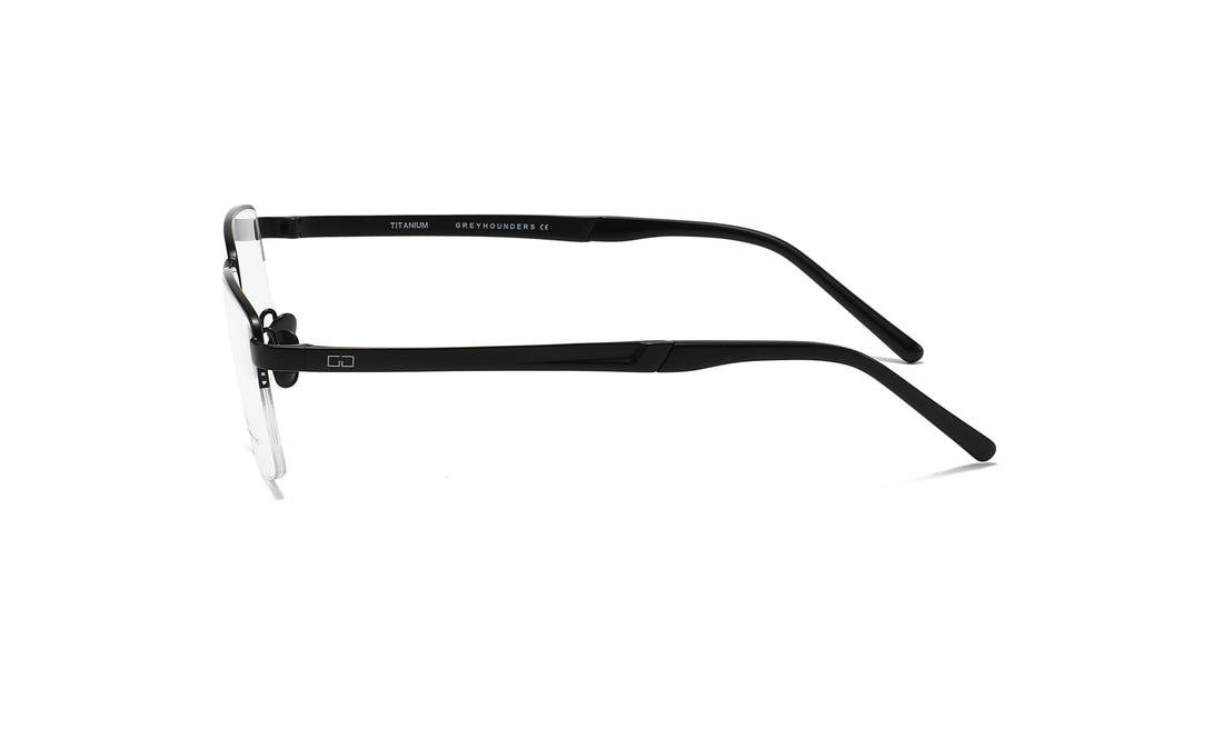 Óculos graduados greyhounders teo c1 s black negro rectangular masculino tamanho 57mm - Vista de detalhe