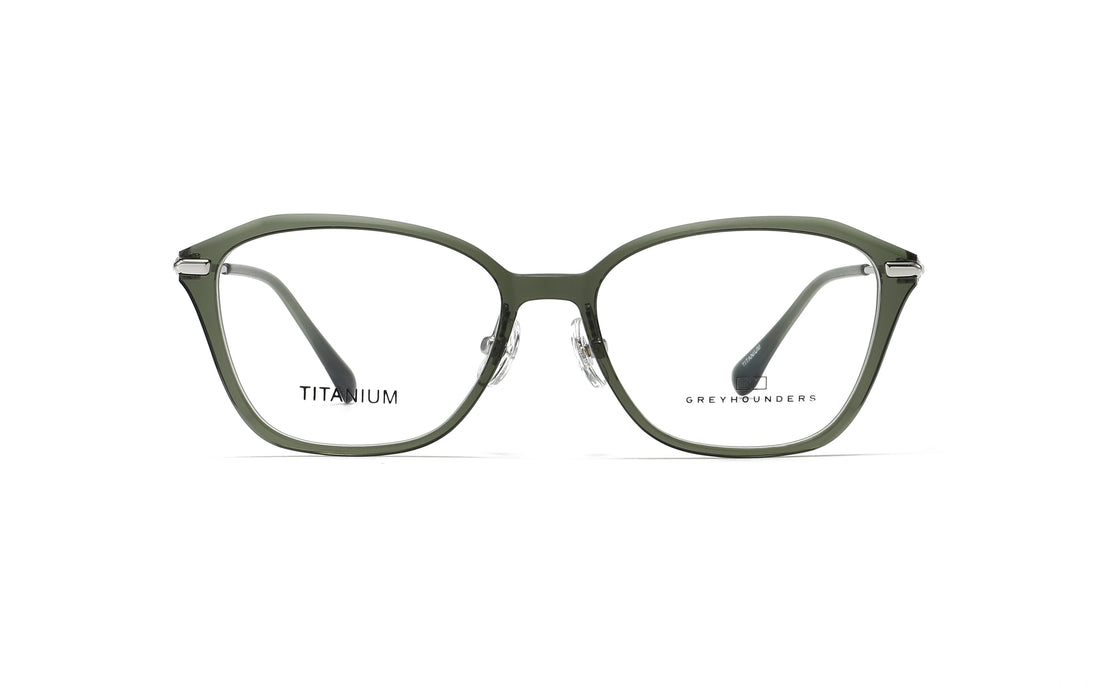 Óculos graduados greyhounders sila c5 s green verde cat eye femenino tamanho 53mm - Vista de detalhe