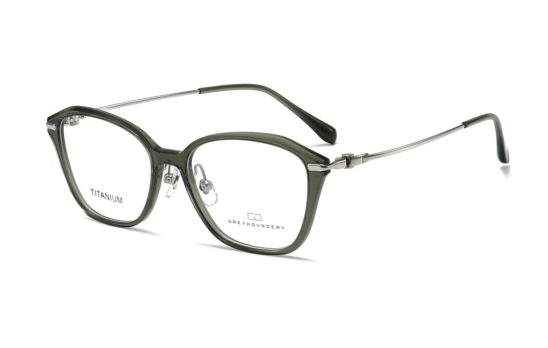 Óculos graduados greyhounders sila c5 s green verde cat eye femenino tamanho 53mm - Vista principal