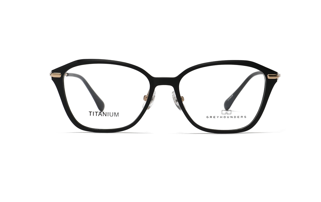 Óculos graduados greyhounders sila c1 s black negro cat eye femenino tamanho 53mm - Vista de detalhe