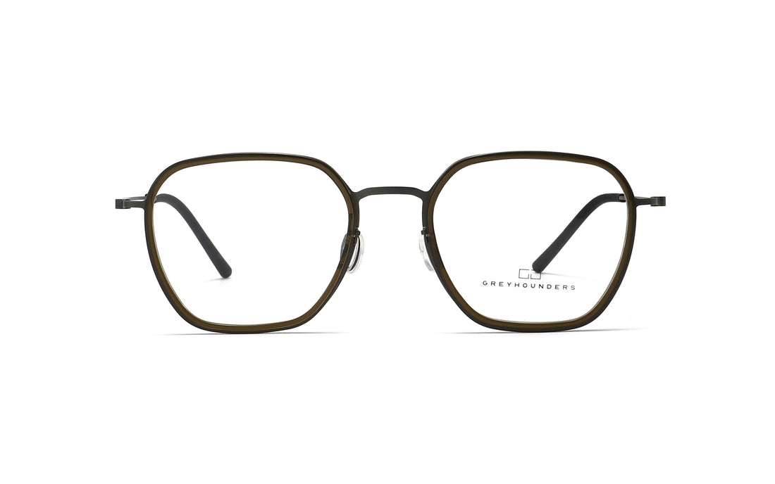 Óculos graduados greyhounders 8044 c3 s tea verde geometric unisex tamanho 52mm - Vista de detalhe