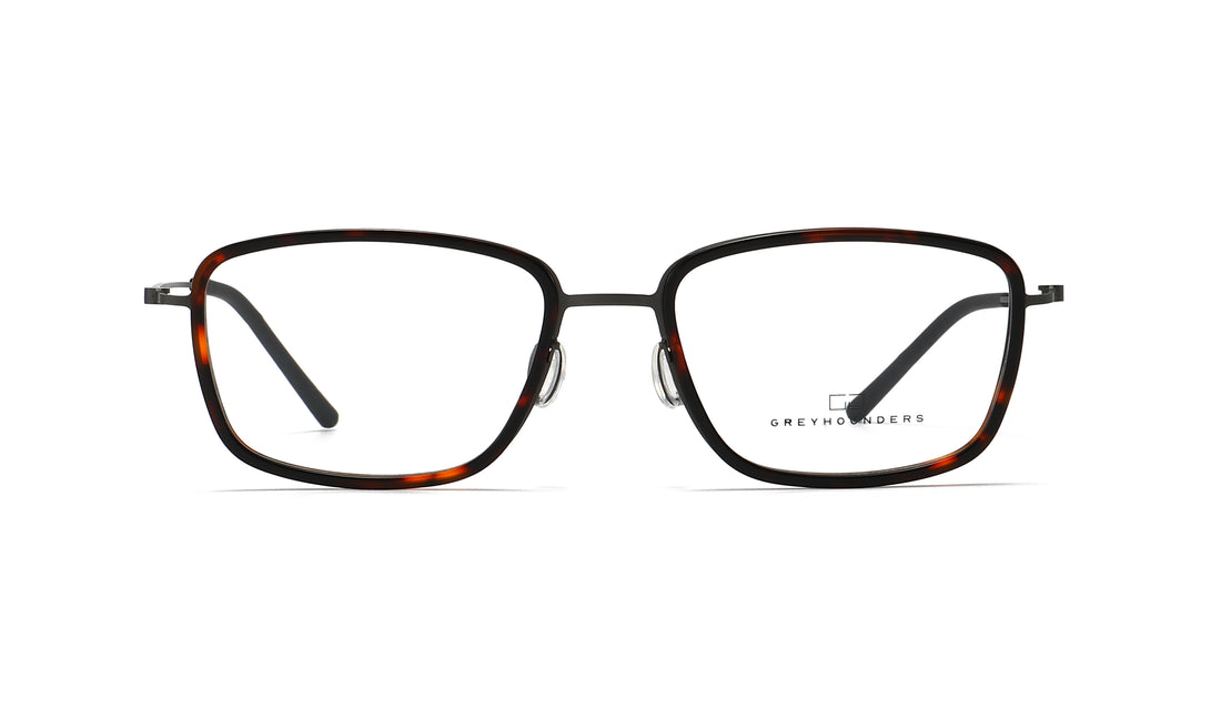 Óculos graduados greyhounders 8045 c4 s hawksbill rectangular masculino tamanho 54mm - Vista de detalhe