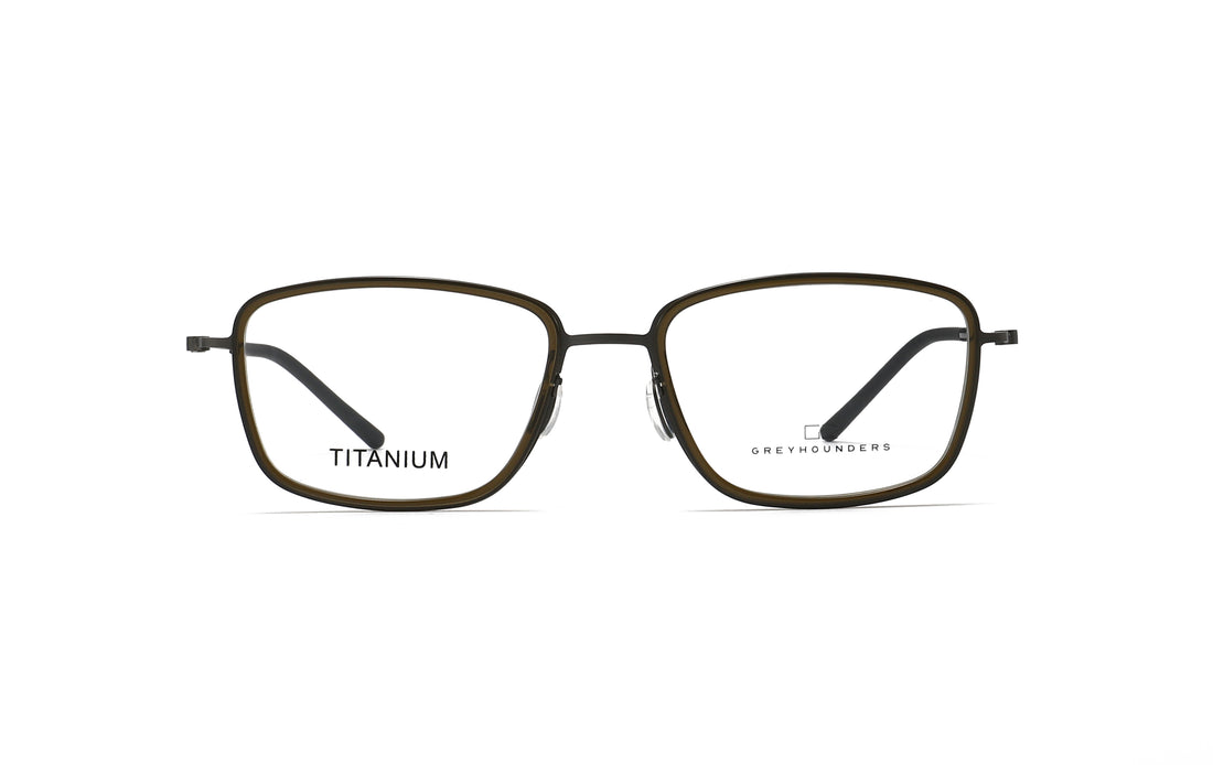 Óculos graduados greyhounders 8045 c5 s tea verde rectangular masculino tamanho 54mm - Vista de detalhe