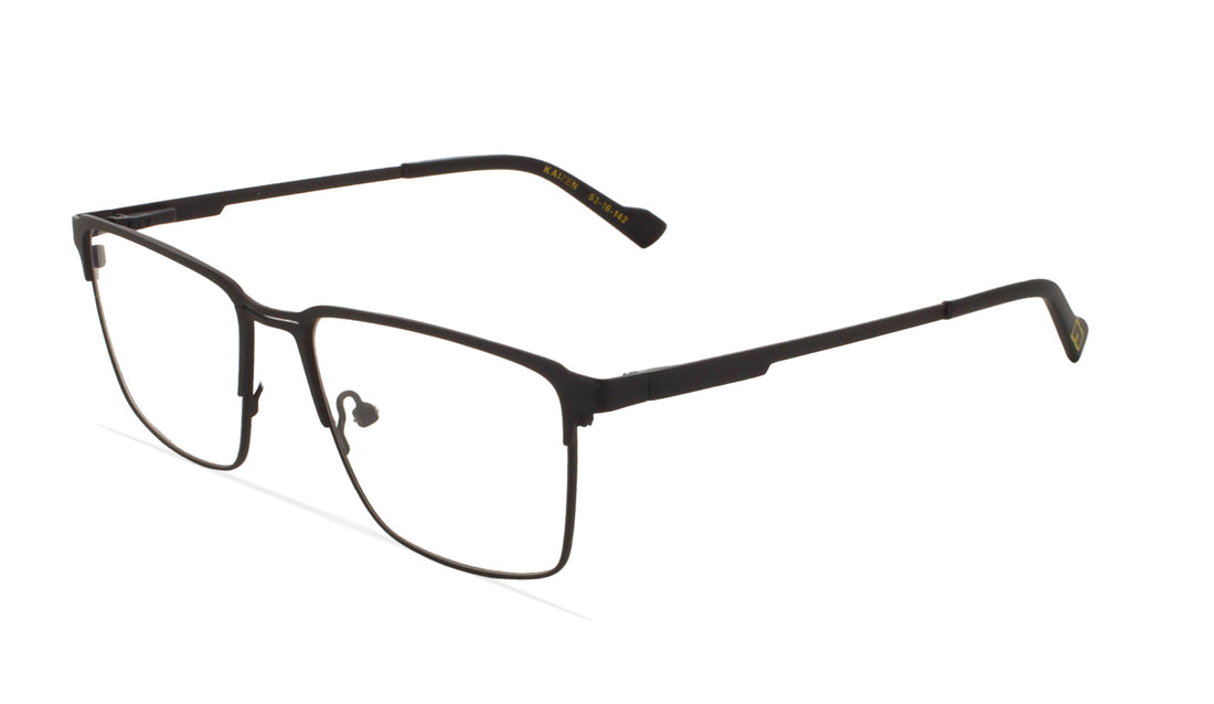 Prescription glasses greyhounders kaizen black negro square masculino size 53mm - Main view