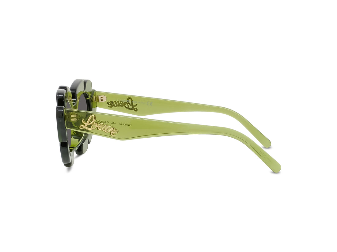 Óculos de sol loewe curvy lw40088u 93a green cat eye unisex tamanho 47mm - Vista de detalhe