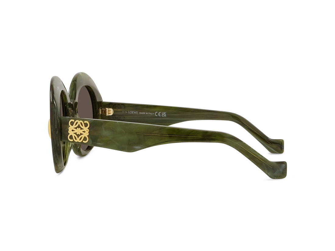 Óculos de sol loewe anagram lw40146i 96e green oval femenino tamanho 50mm - Vista de detalhe