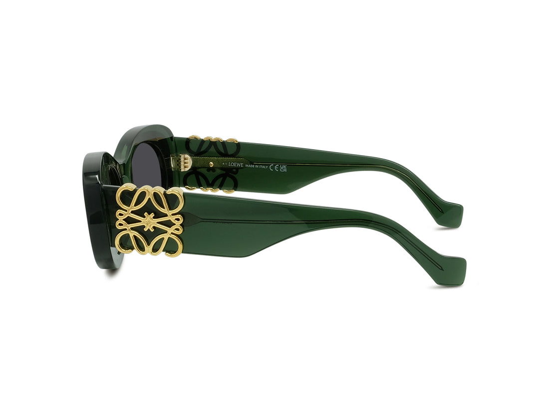 Óculos de sol loewe anagram lw40175u 98a green oval femenino tamanho 49mm - Vista de detalhe