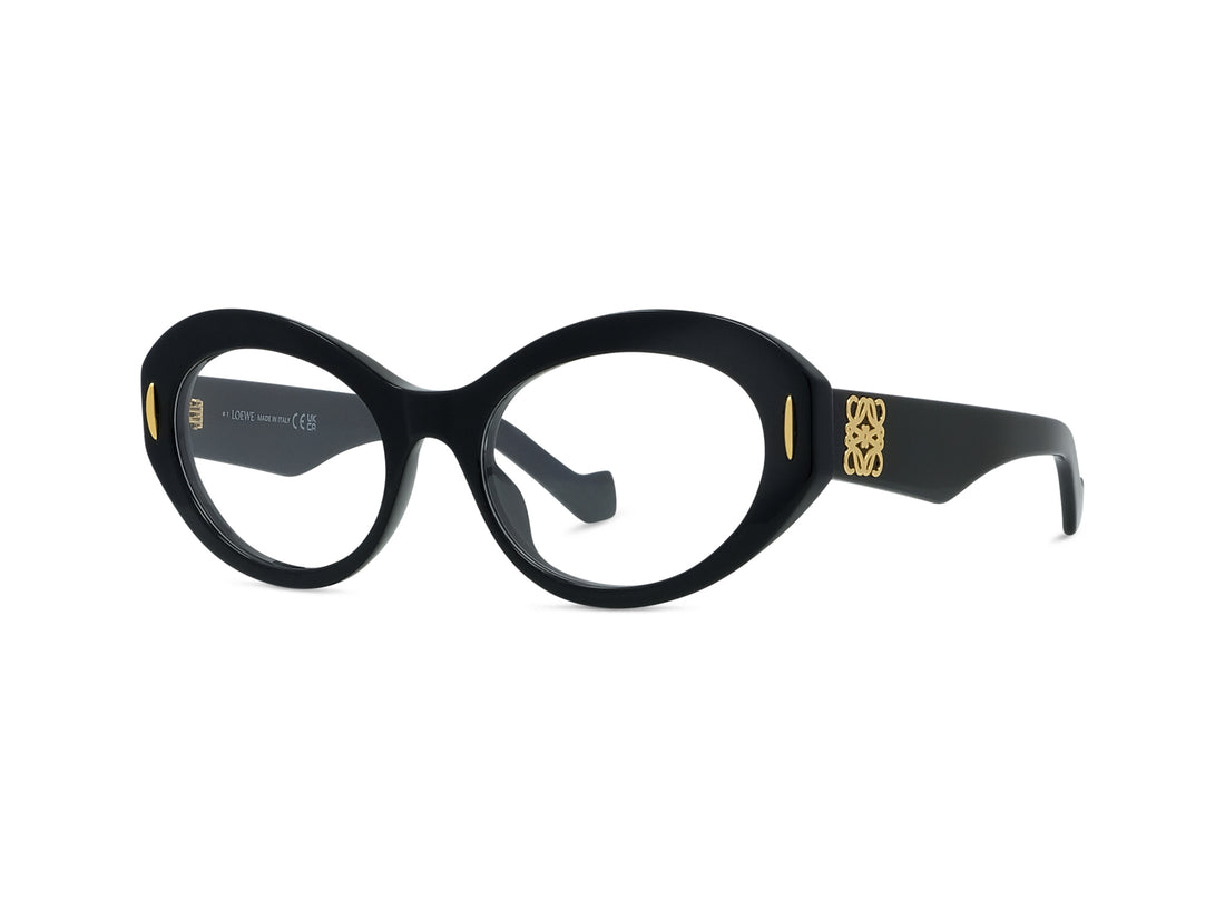 Prescription glasses loewe anagram lw50090i 001 black oval femenino size 52mm - Main view