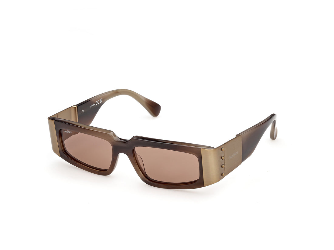 Solbriller maxmara mm0217 62e marron rectangular femenino størrelse 53mm - Hovedvisning