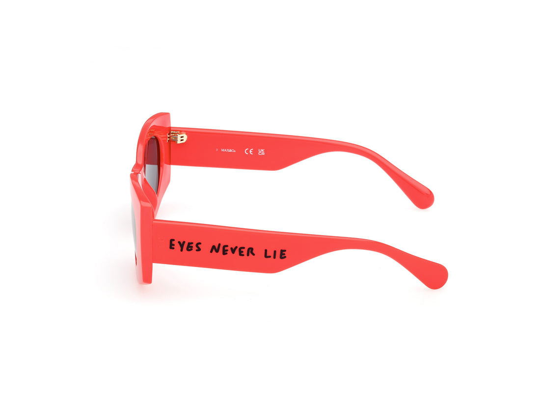 Sunglasses max &co mo0131 66a rojo geometric femenino size 52mm - Detailed view