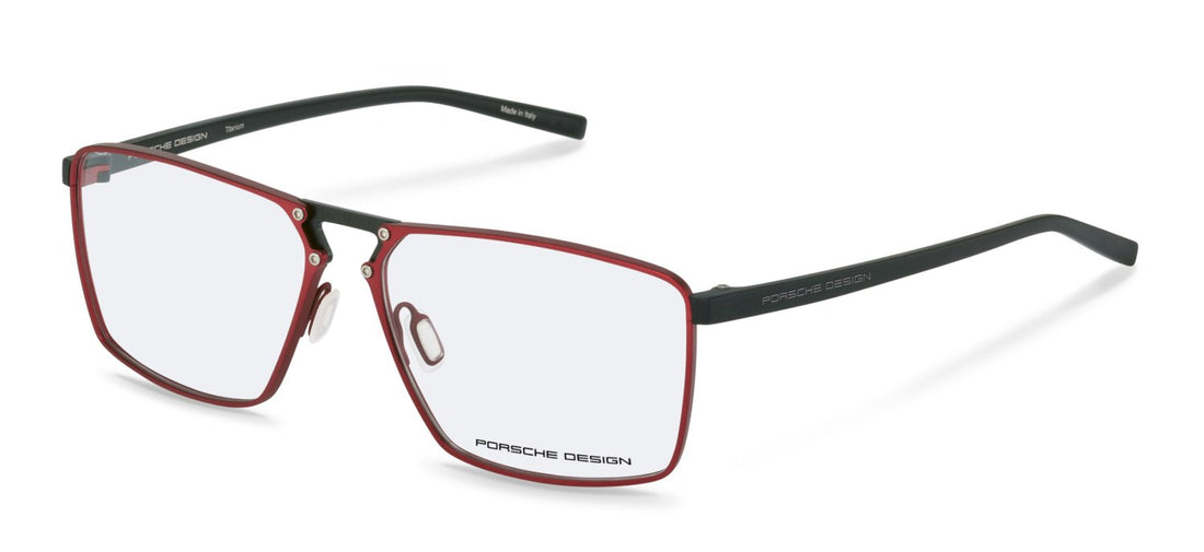 Gafas graduadas porsche design porsche p8764 c000 rojo rectangle masculino talla 58mm - Vista principal