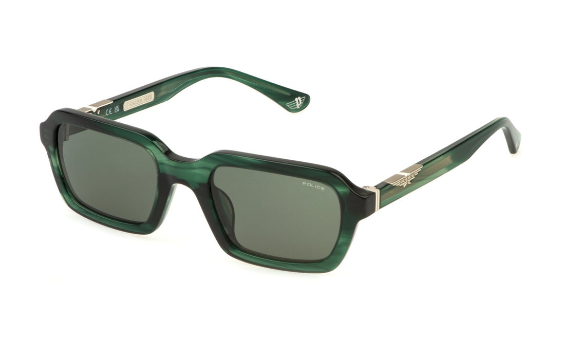Occhiali da sole police spll14 09n6 verde square masculino taglia 53mm - Vista principale