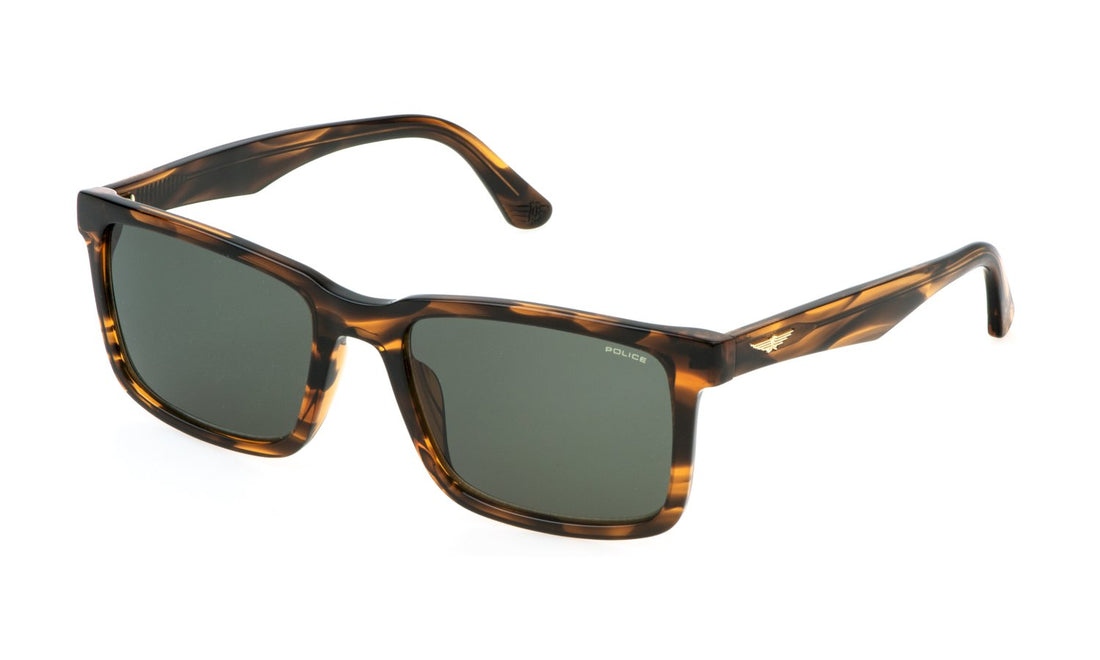 Sunglasses police splp21 0836 marron square masculino size 54mm - Main view