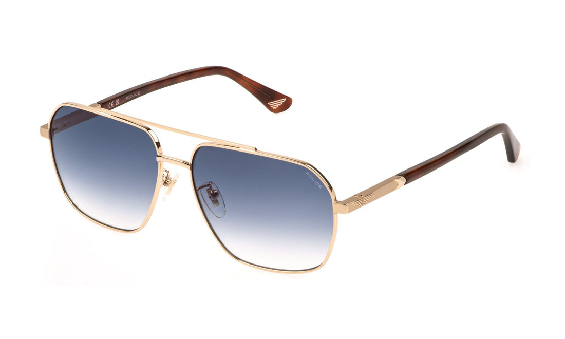 Sunglasses police splq85 0300 dorado geometric masculino size 58mm - Main view