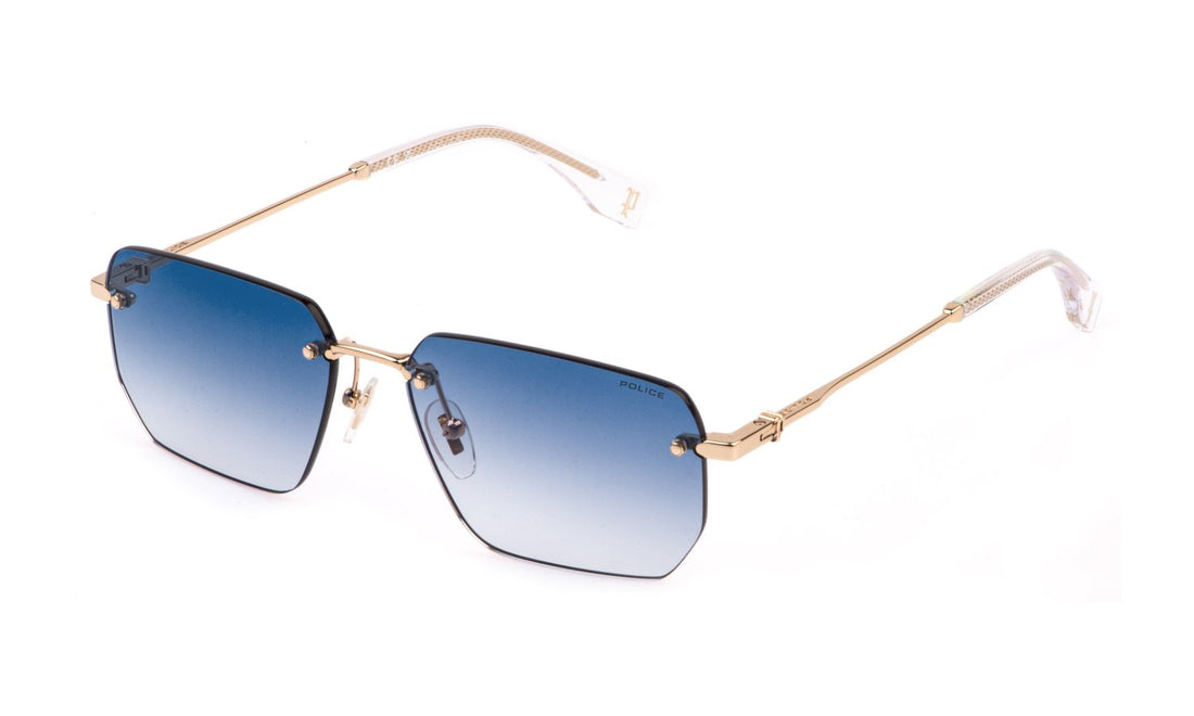 Occhiali da sole police splq89 0300 dorado geometric masculino taglia 57mm - Vista dettagliata