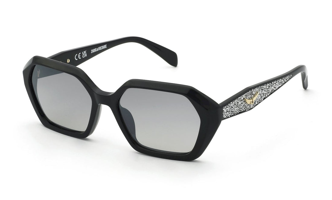 Óculos de sol zadig&voltaire szv509s 0700 negro geometric femenino tamanho 56mm - Vista de detalhe