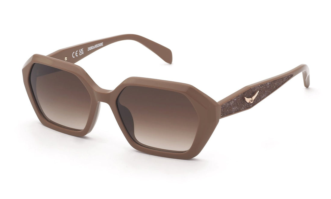 Óculos de sol zadig&voltaire szv509s 072m marron geometric femenino tamanho 56mm - Vista principal