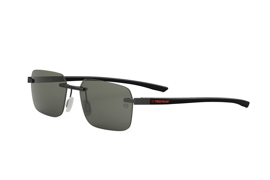 Sunglasses tag heuer essential rimless th40039u 05a black rectangular masculino size 56mm - Main view