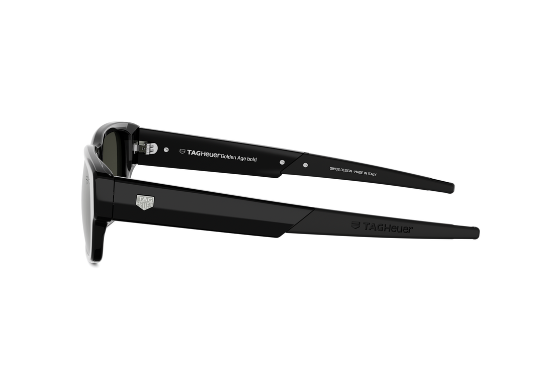 Sunglasses tag heuer golden age bold th40061i 01a black rectangular masculino size 54mm - Detailed view