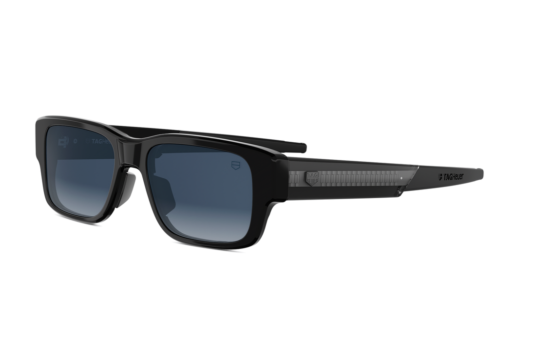 Sunglasses tag heuer golden age th40061i 01w black rectangular masculino size 54mm - Main view