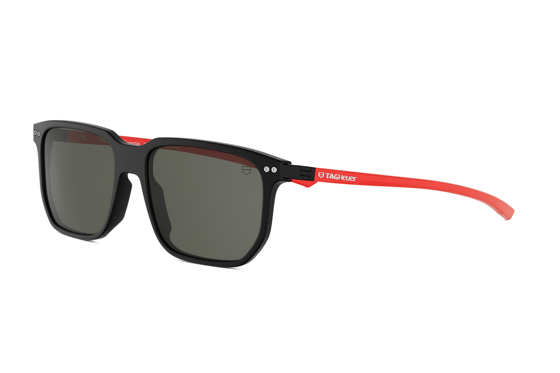 Sunglasses tag heuer essential tile th40065i 02a black rectangular masculino size 56mm - Main view