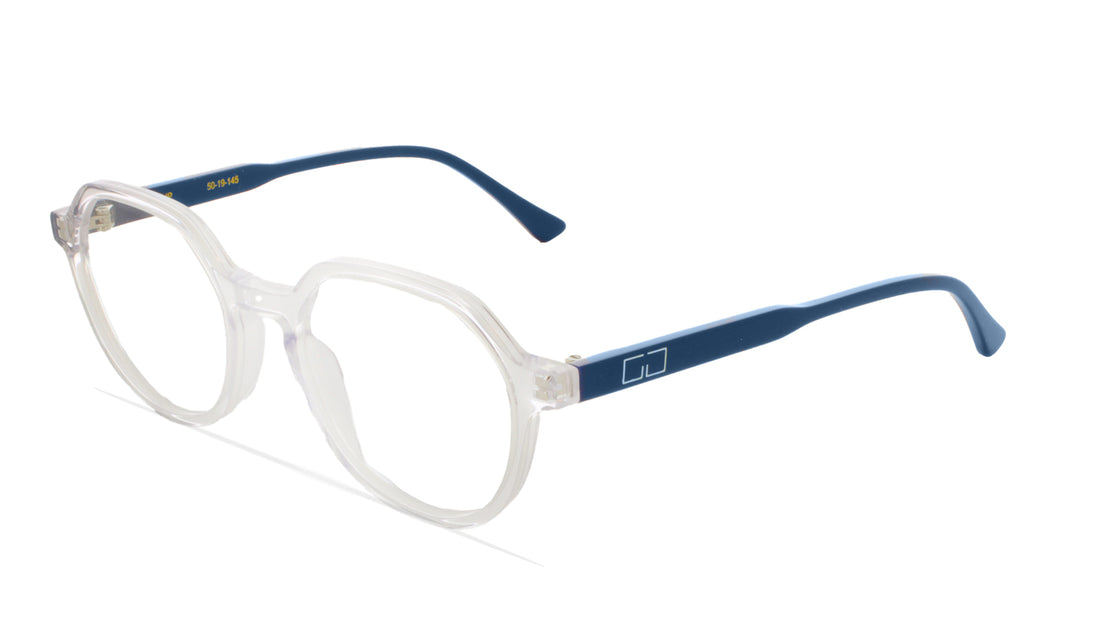 Prescription glasses greyhounders tulip crystal / blue transparente geometric unisex size 50mm - Main view