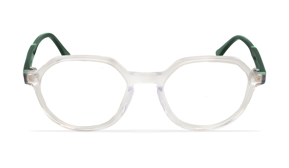 Prescription glasses greyhounders tulip crystal / green transparente geometric unisex size 50mm - Detailed view