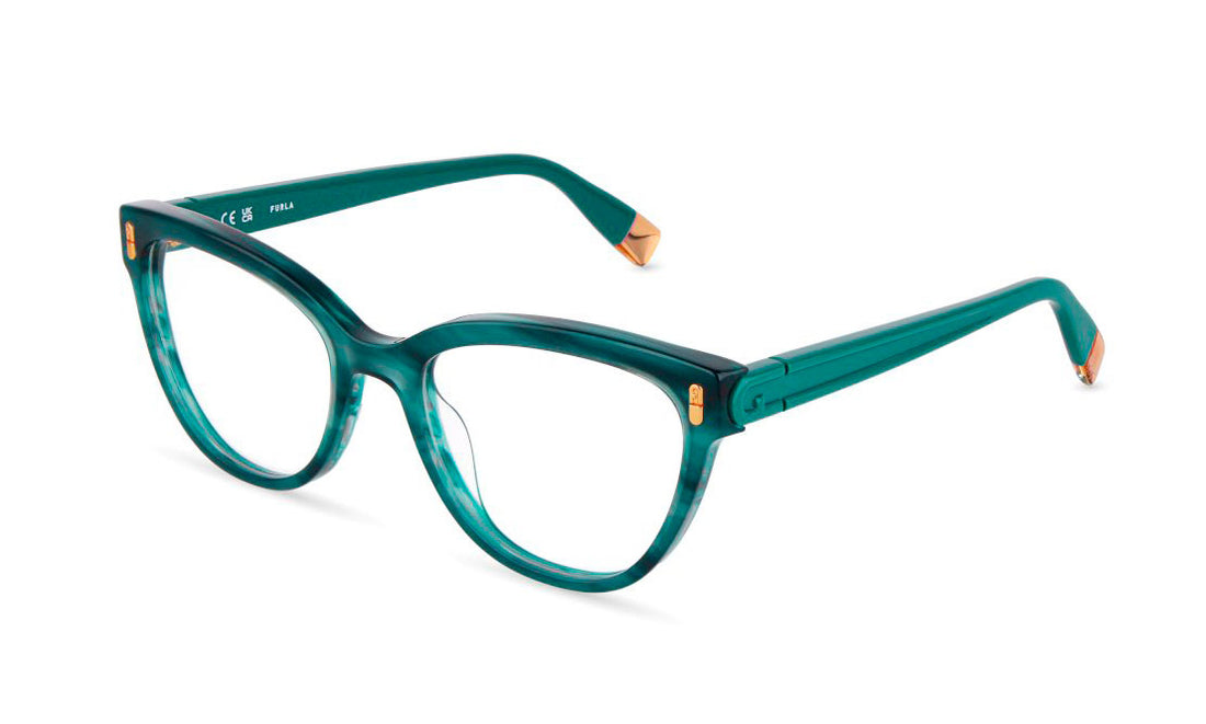 Brillen furla vfua96 09rd verde square femenino maat 53mm - Hoofdaanzicht