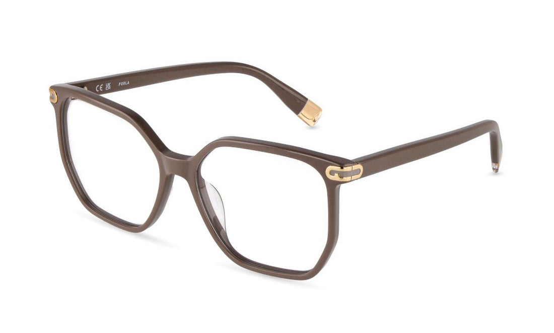 Brillen furla vfua98 092t gris geometric femenino maat 55mm - Hoofdaanzicht