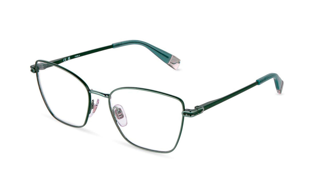 Brillen furla vfub01 08ht verde square femenino maat 54mm - Hoofdaanzicht
