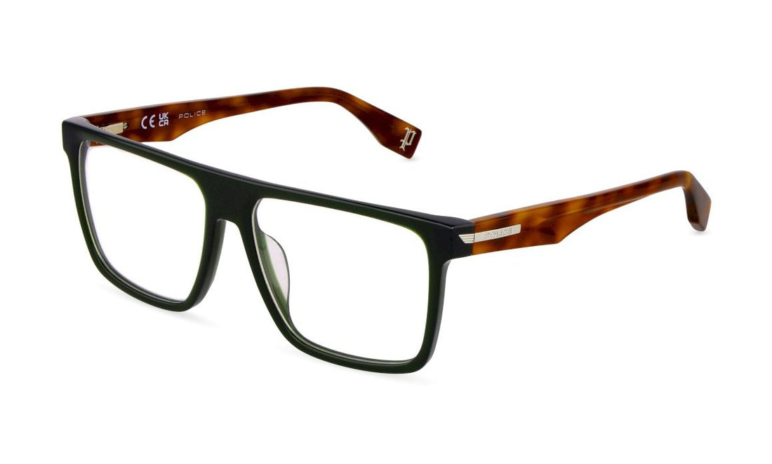 Lunettes de vue police vplu57 09gt verde square masculino taille 57mm - Vue principale