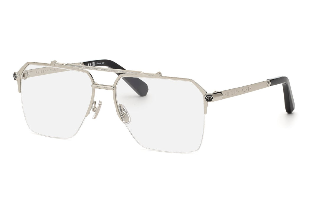 Gafas graduadas philipp plein vpp222m 0579 plateado square masculino talla 61mm - Vista principal