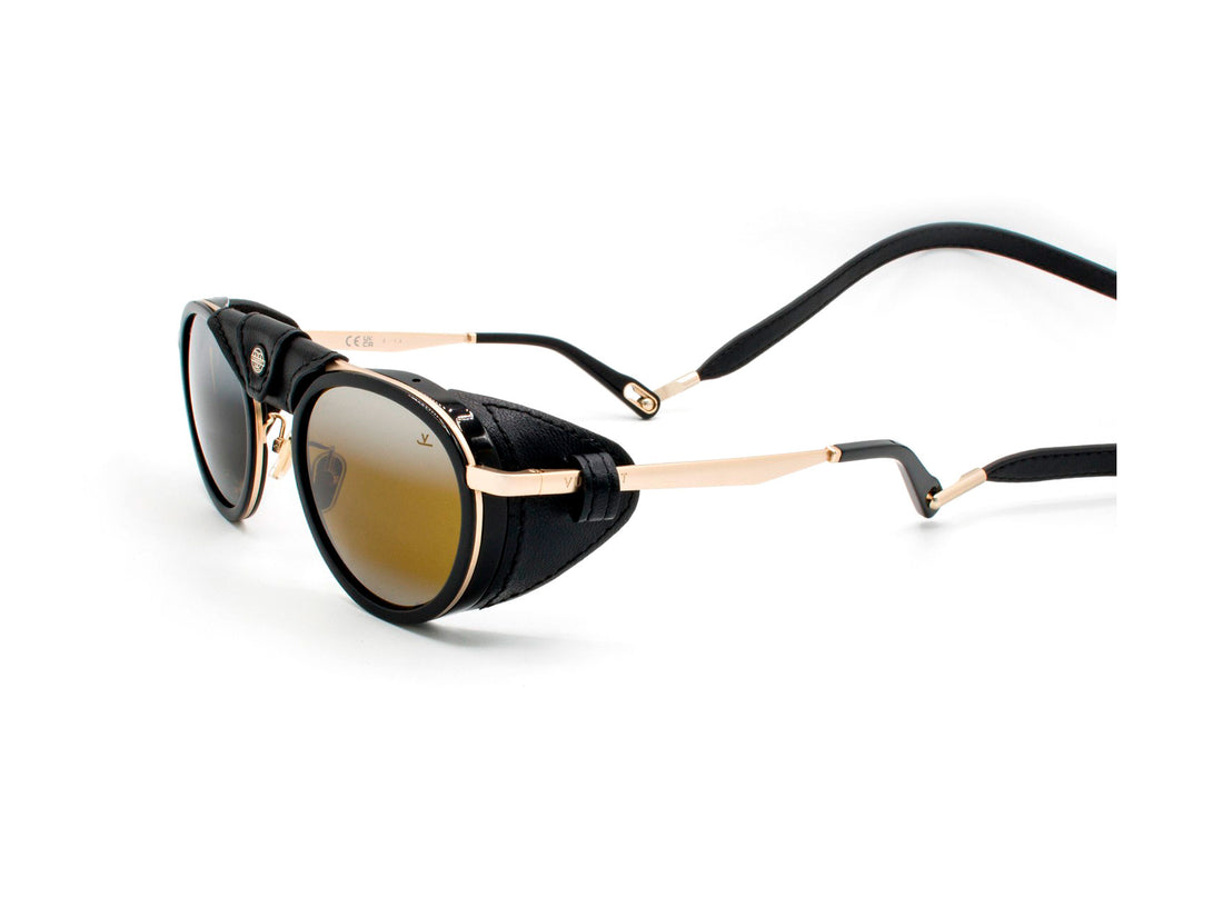 Sunglasses vuarnet glacier 02 vu40002u-y 01q black round masculino size 52mm - Detailed view