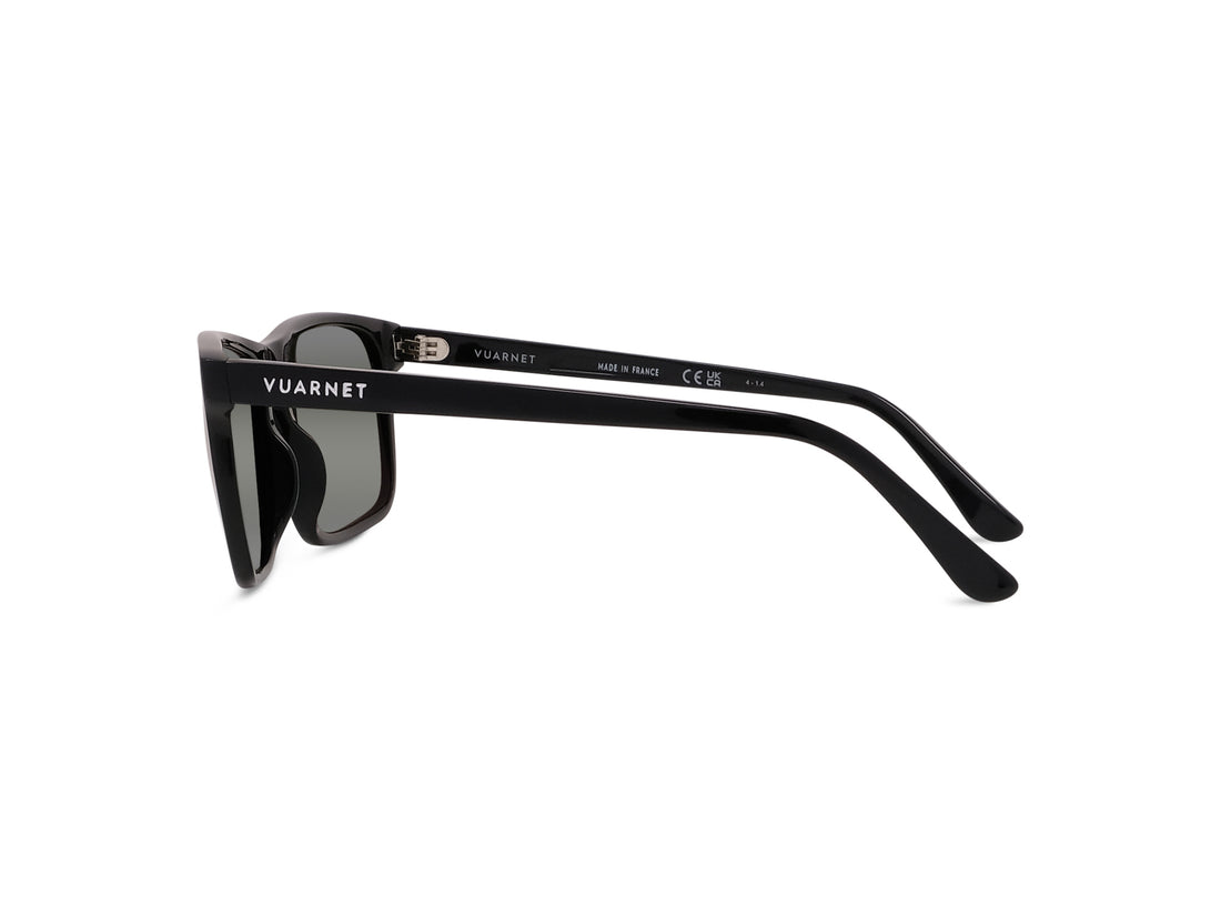 Sunglasses vuarnet belvedere 01 vu40010i 01c black rectangular masculino size 57mm - Detailed view